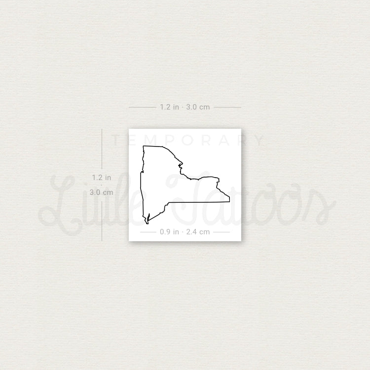 Tatuaje temporal del mapa del estado de Nueva York (juego de 3)