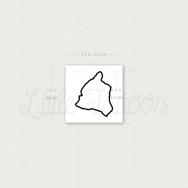 Tatuaje temporal del mapa de la isla de Hawái (juego de 3)