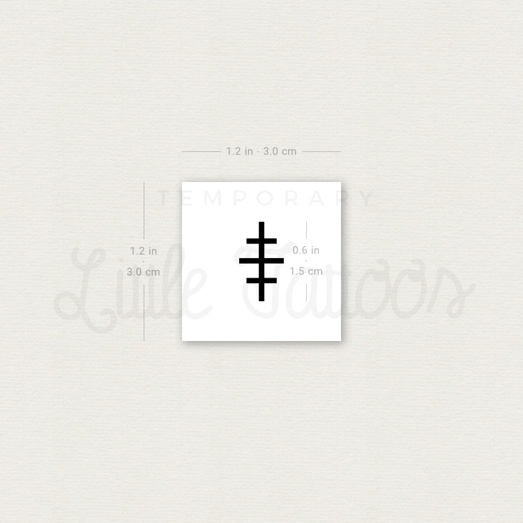 Small Salem Cross Temporary Tattoo - Set of 3