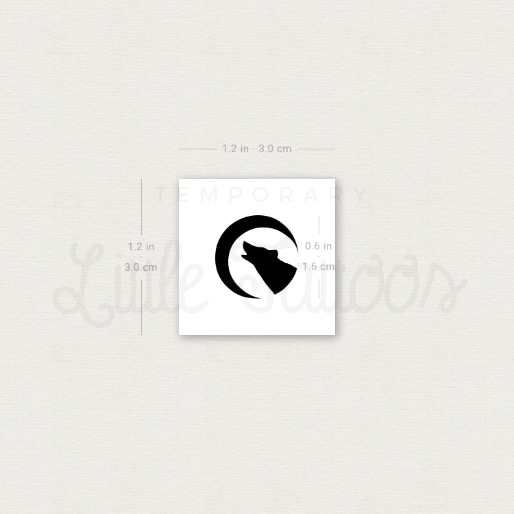 Moon Wolf Temporary Tattoo - Set of 3