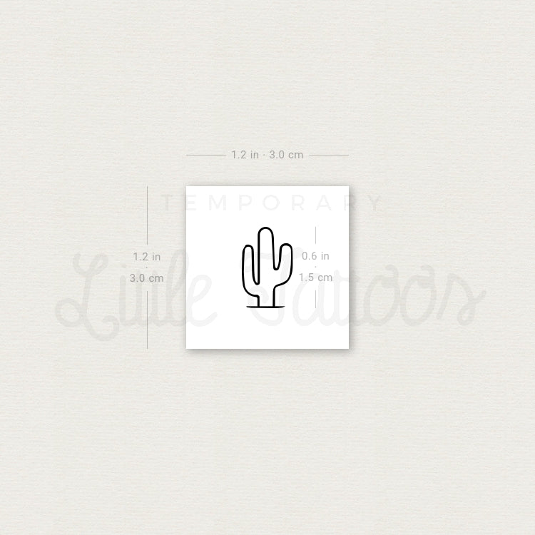 Saguaro Cactus Temporary Tattoo - Set of 3