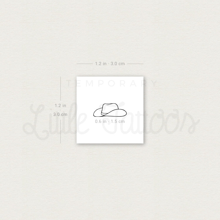 Cowboy Hat Temporary Tattoo - Set of 3