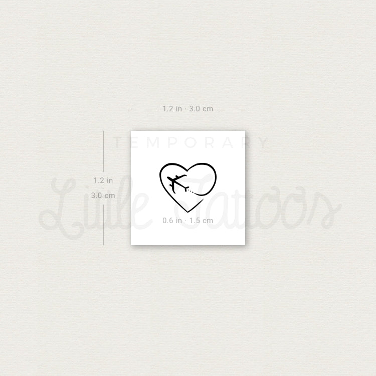 Love For Travel Temporary Tattoo - Set of 3