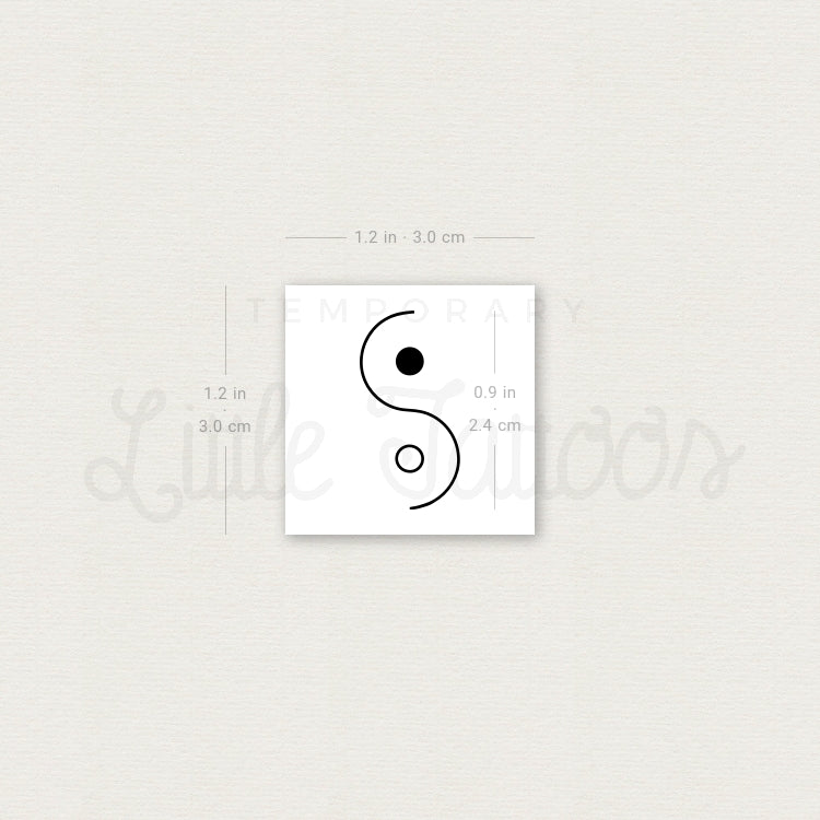 Tatuaje temporal minimalista de Yin Yang (juego de 3)