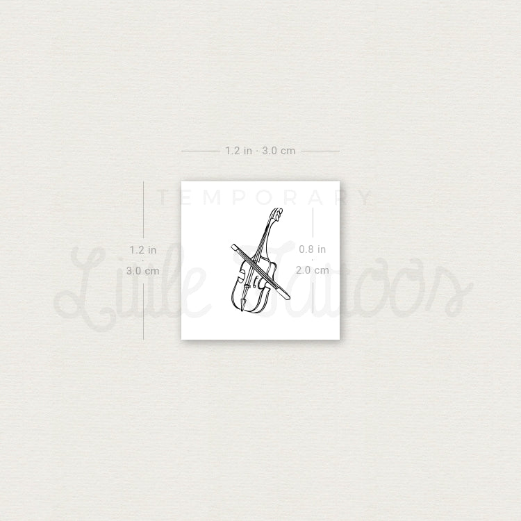 Violin Temporary Tattoo - Set of 3