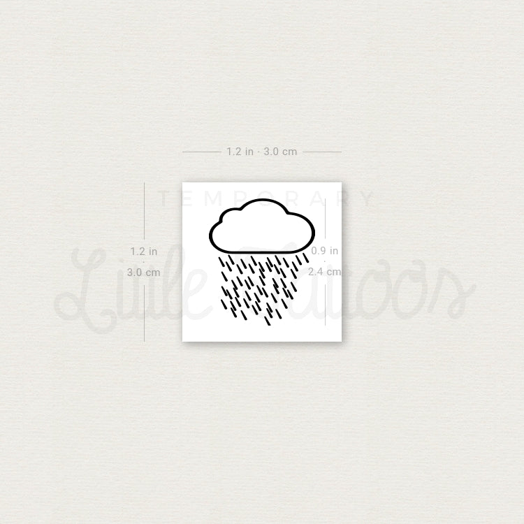 Rain Temporary Tattoo - Set of 3