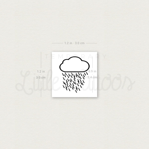 Rain Temporary Tattoo - Set of 3