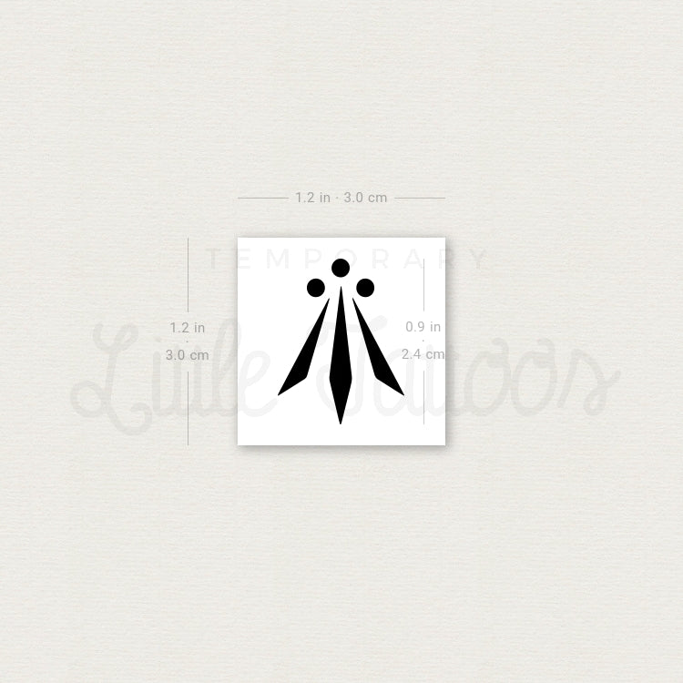Celtic Awen Symbol Temporary Tattoo - Set of 3