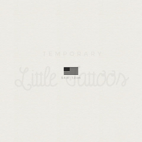 Small Black USA Flag Temporary Tattoo - Set of 3