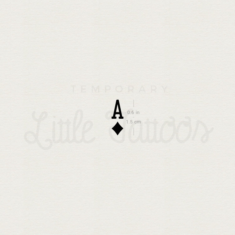 Tatuaje temporal del as de diamantes negro (juego de 3)