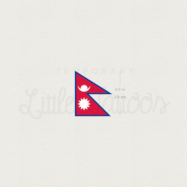 Nepal Flag Temporary Tattoo - Set of 3