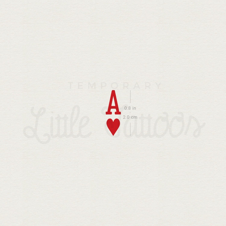 Ace Of Hearts Temporary Tattoo - Set of 3
