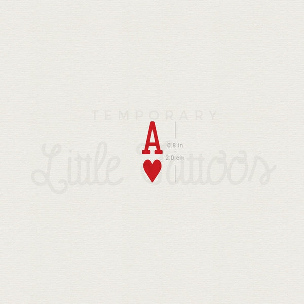 Ace Of Hearts Temporary Tattoo - Set of 3