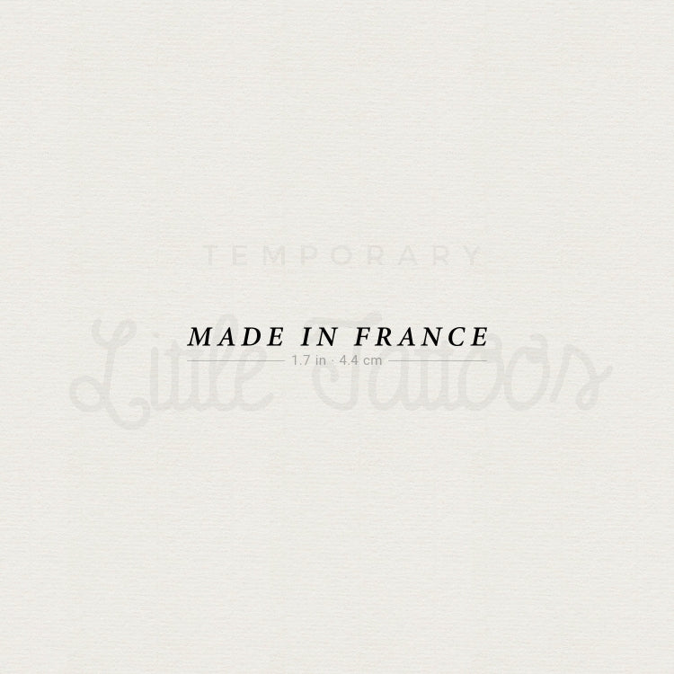 Made In France Temporary Tattoo - Set of 3