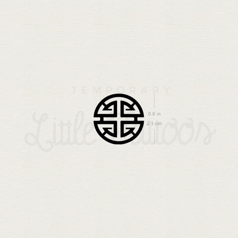 Fu Prosperity Symbol Temporary Tattoo - Set of 3