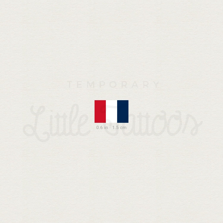 Small Flag of France Temporary Tattoo - Set of 3