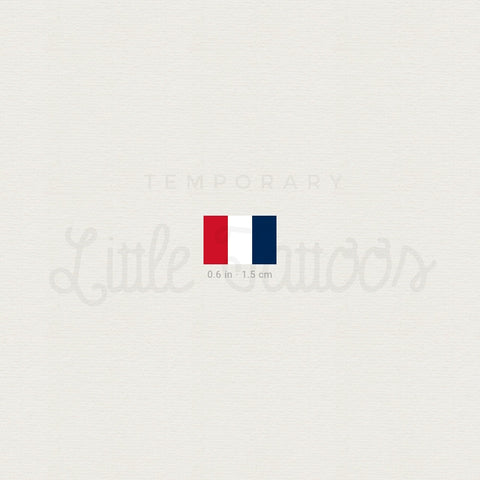 Small Flag of France Temporary Tattoo - Set of 3