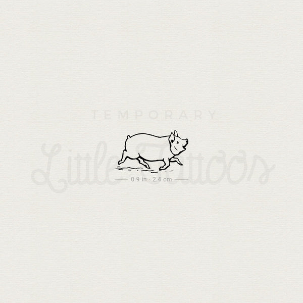 Pig Temporary Tattoo - Set of 3