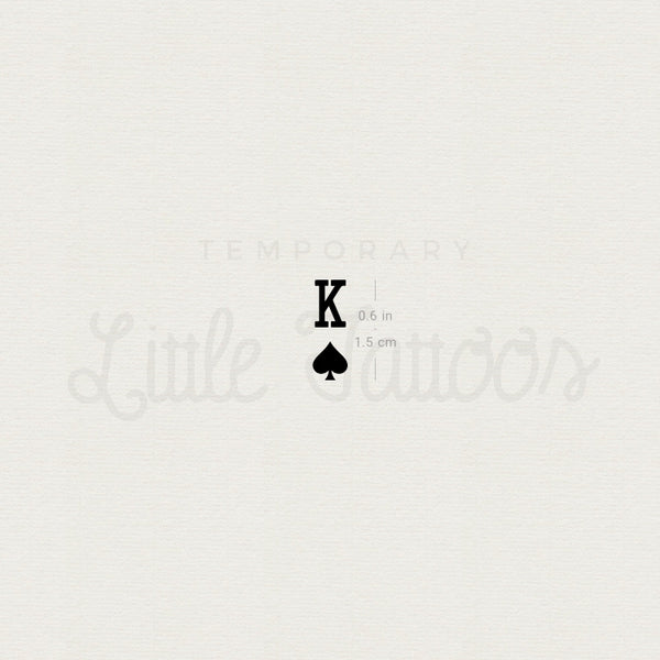 Small King Of Spades Temporary Tattoo - Set of 3