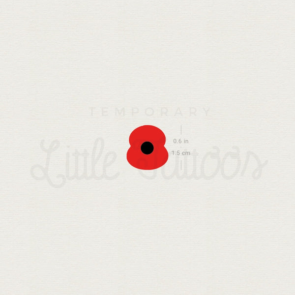 Small Remembrance Poppy Temporary Tattoo - Set of 3
