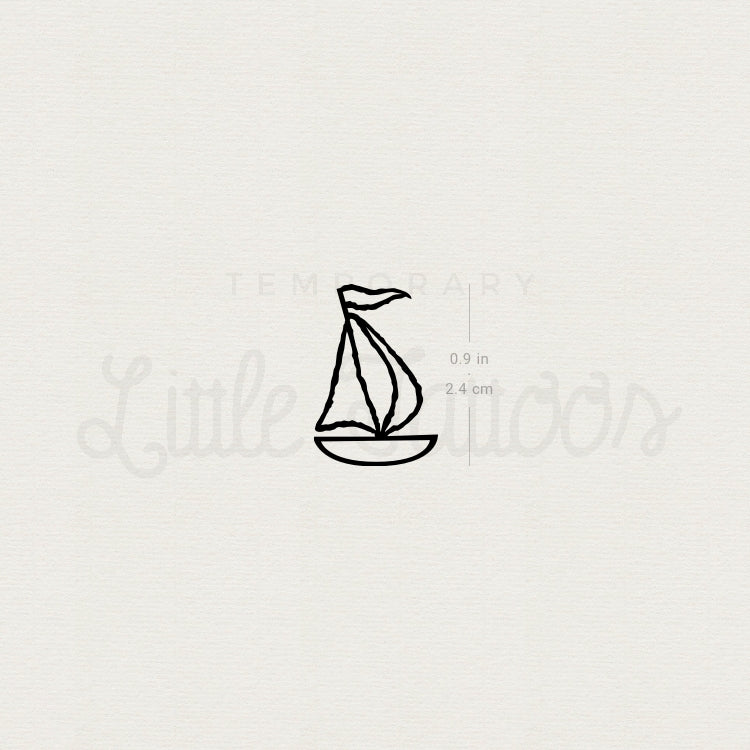 Sailboat Temporary Tattoo - Set of 3