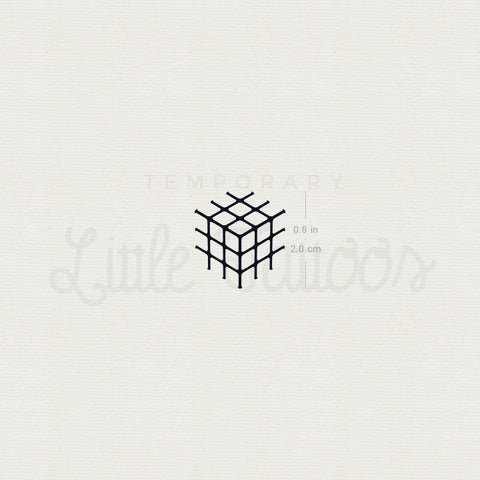 Minimalist Rubik's Cube Temporary Tattoo - Set of 3
