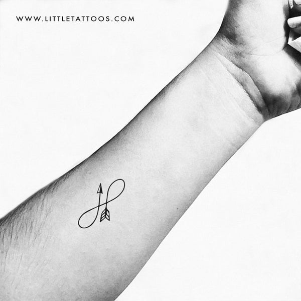 Infinity Arrow Temporary Tattoo - Set of 3