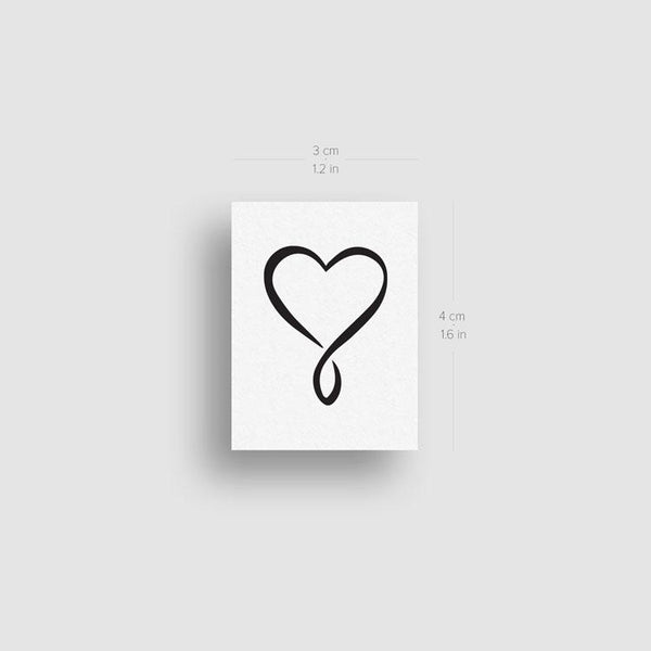 Infinity Heart Temporary Tattoo - Set of 3