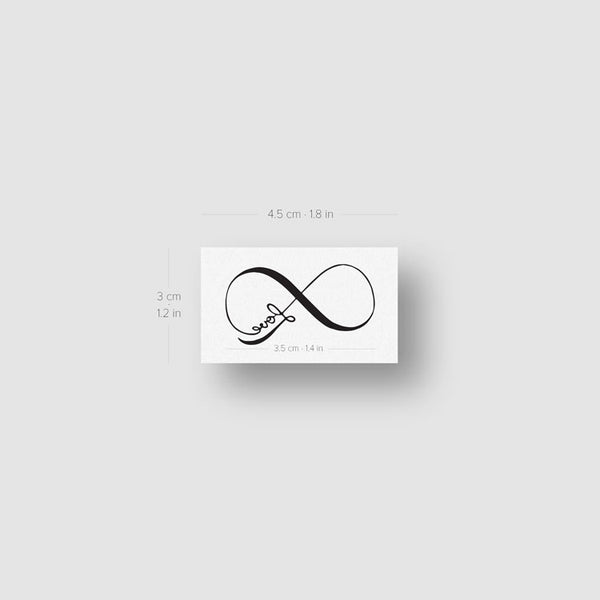 Love Infinity Symbol Temporary Tattoo - Set of 3