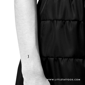 J Uppercase Serif Letter Temporary Tattoo - Set of 3