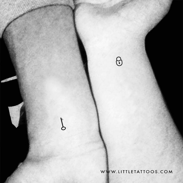 Tatuaje temporal de llave y cerradura a juego (juego de 3)