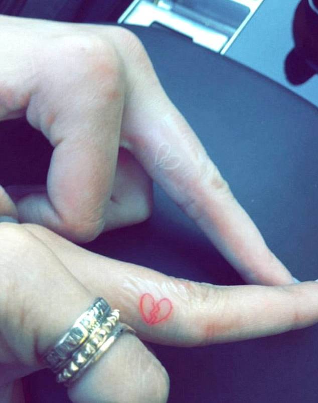 Small Red Broken Heart Temporary Tattoo - Set of 3