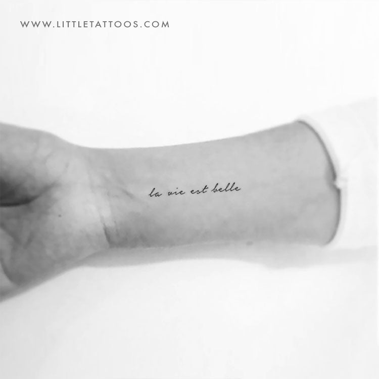 La Vie Est Belle Temporary Tattoo - Set of 3