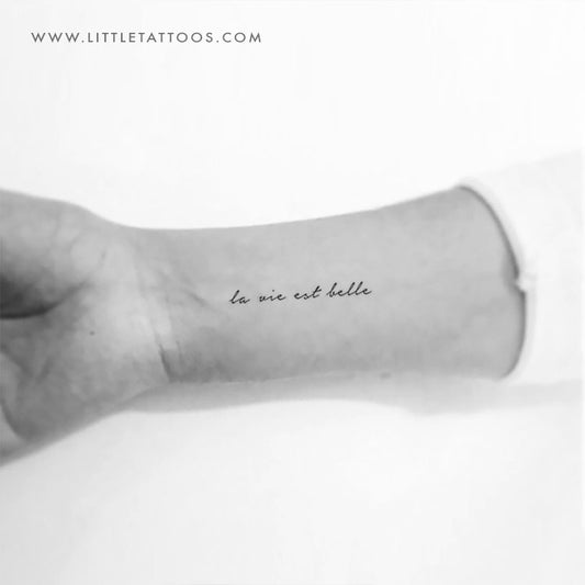La Vie Est Belle Temporary Tattoo - Set of 3