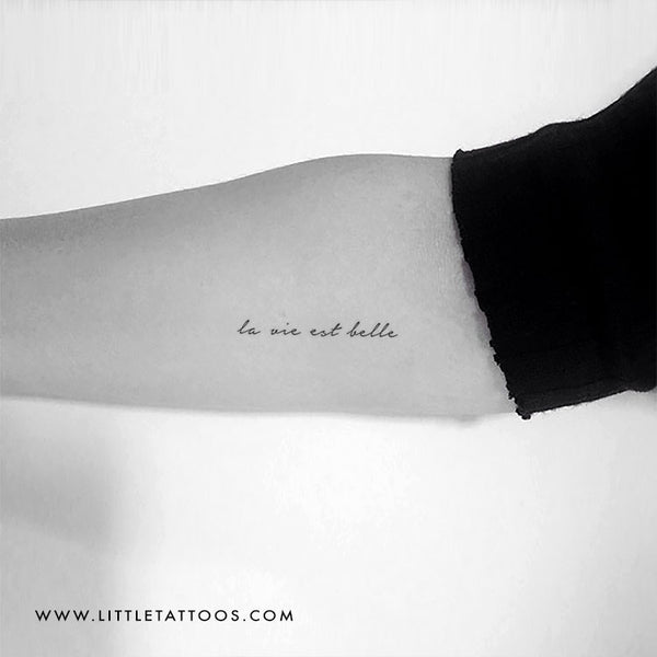 La Vie Est Belle Temporary Tattoo - Set of 3