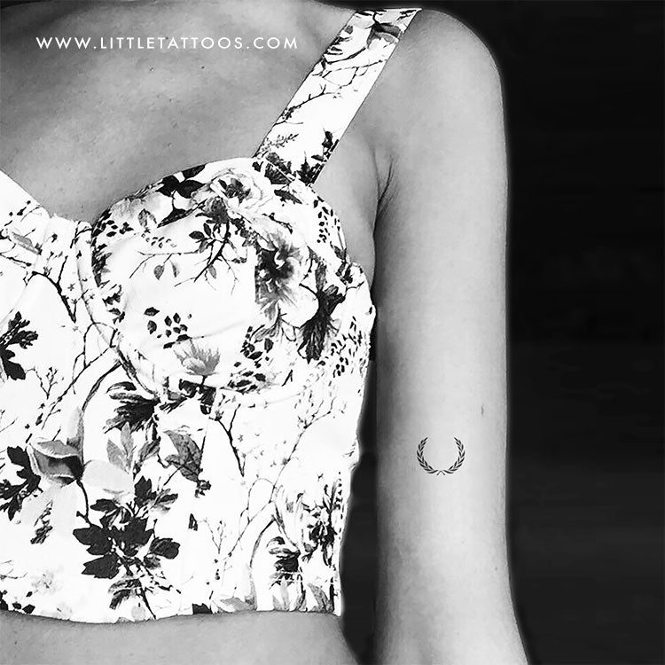 Minimalist Laurel Wreath Temporary Tattoo - Set of 3