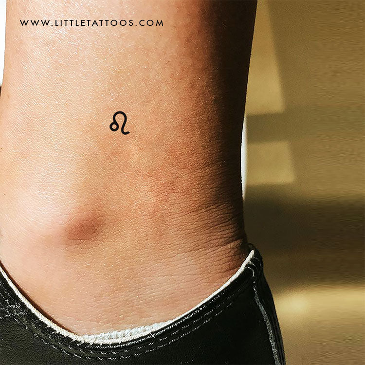 Leo Zodiac Symbol Temporary Tattoo - Set of 3