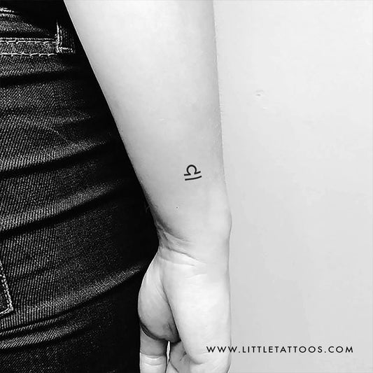 Libra Zodiac Symbol Temporary Tattoo - Set of 3