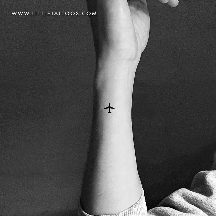 Small Airplane Temporary Tattoo - Set of 3