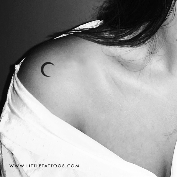 Crescent Moon Temporary Tattoo - Set of 3