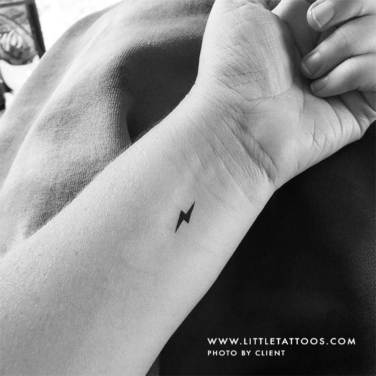 Small Lightning Bolt Temporary Tattoo - Set of 3