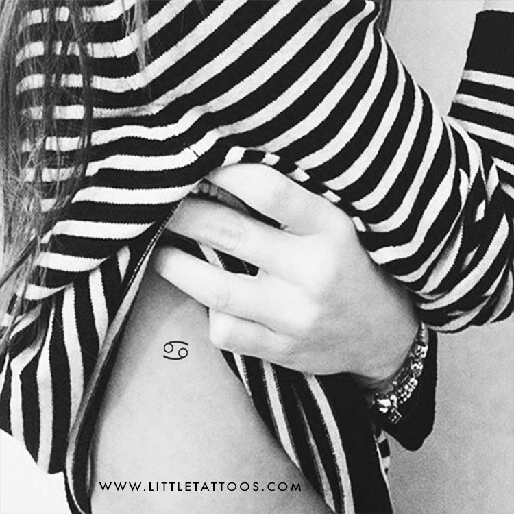 Tatuaje temporal del símbolo del zodiaco Cáncer - Juego de 3