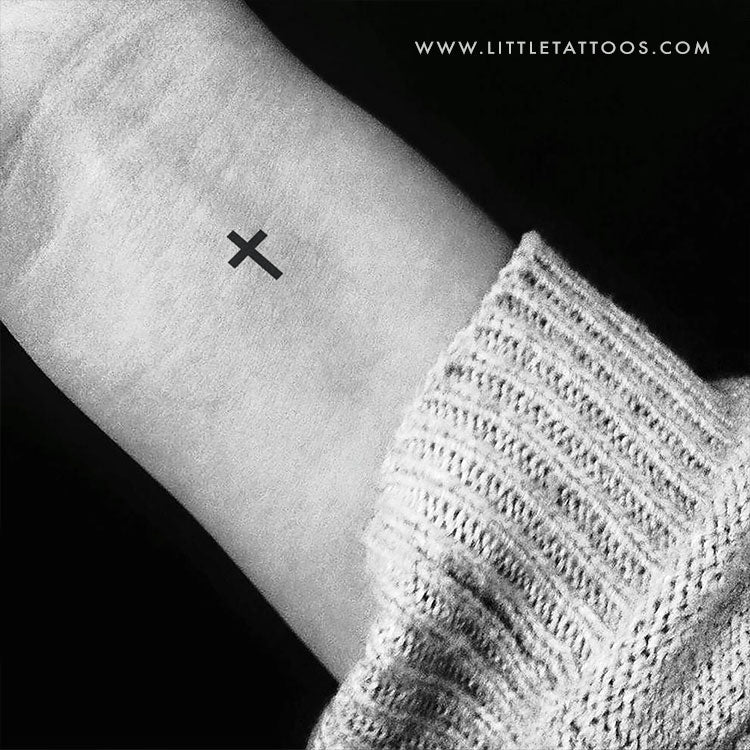 Tiny Cross Temporary Tattoo - Set of 3