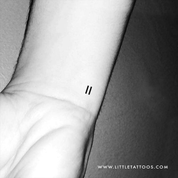 Equal Sign Temporary Tattoo - Set of 3