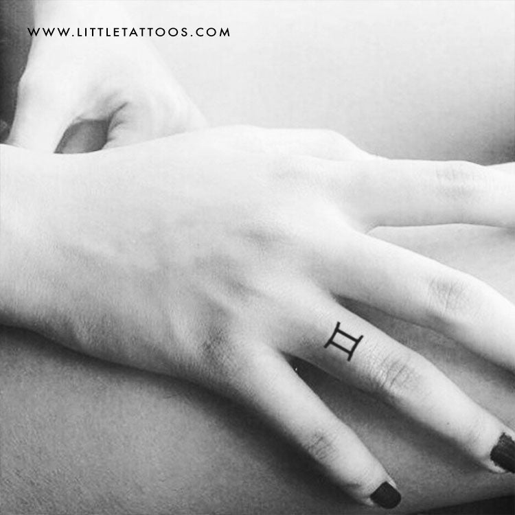 Gemini Zodiac Symbol Temporary Tattoo - Set of 3