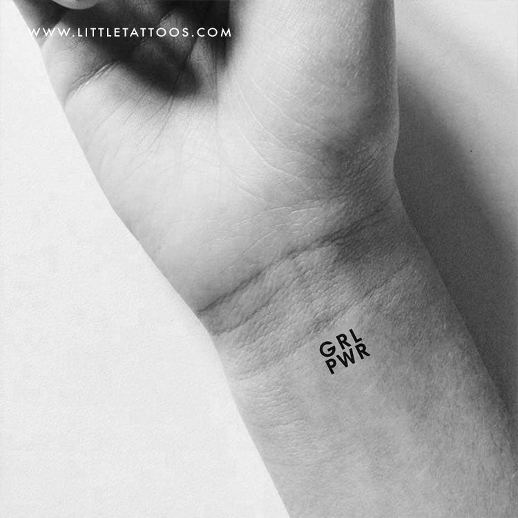 Tatuaje temporal GRL PWR - Juego de 3