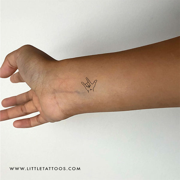 ILY Sign Temporary Tattoo - Set of 3