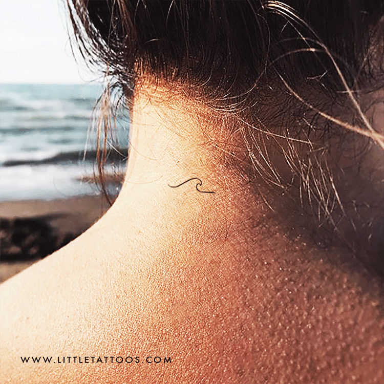 Tatuaje temporal de onda minimalista - Juego de 3