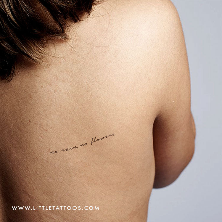 No Rain, No Flowers Temporary Tattoo - Set of 3