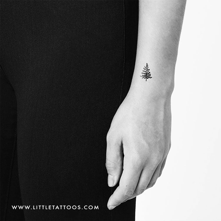 Tatuaje temporal de pino pequeño - Juego de 3